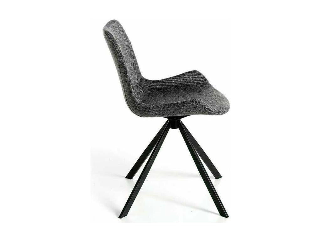 Chaise pivotante tissu gris et pieds acier noir Chicyla - Lot de 2-Couleur Chicyla 67 VGHW47721