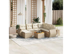 Salon de jardin avec coussins 8 pièces beige résine tressée IGDG74179