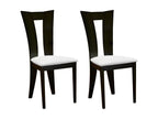 Lot de 2 chaises Chicyla - Hêtre massif - Couleuris Wengé et blanc DJIE13451