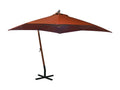 Parasol suspendu avec mât Terre cuite 3x3m Massif Bois de sapin NRTV20884