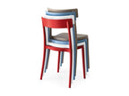 Chaise italienne empilable polypropylène Chicyla - Lot de 4-Couleur Rouge VQIQ45161