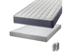Chicyla - Pack Matelas 140x190 Sommier Tapissier Démontable 2x20 Chicyla Lin Pieds Argent 15cm FYBY18506
