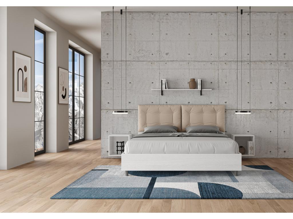 Lit coffre 160x200 avec coussins similicuir Chicyla ARDZ37016