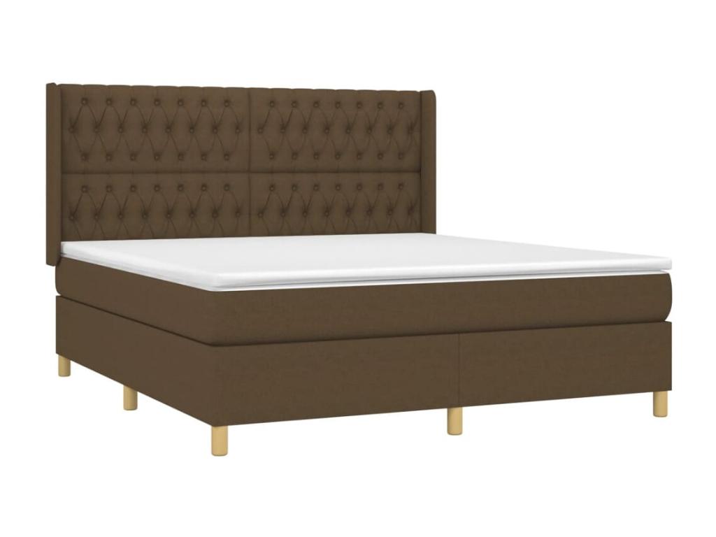Sommier à Chicyla de lit matelas et LED Marron foncé 180x200cm GWCP10672
