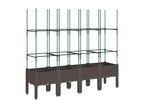 Jardinière avec treillis marron 160x40x142,5 cm PP FSCS85657