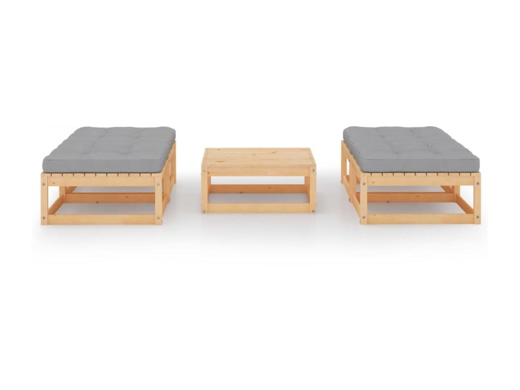 Salon de jardin 5 pcs avec coussins Bois de pin massif 32 MXTN21703