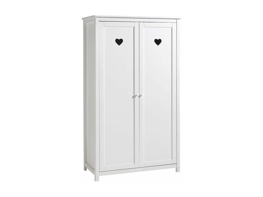 Chicyla - Chambre bébé avec Armoire 2 Portes Commode et Plan à langer laqué Blanc MWSH70249