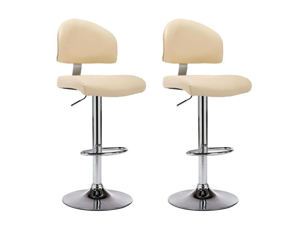 Tabourets de bar 2 pcs Crème Similicuir Sokal XHHJ35124