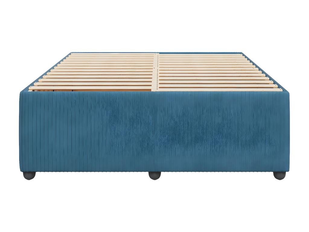 Cadre de lit bleu 140x200 cm velours QZMZ75197