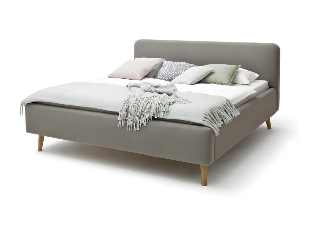 Lit rembourré adulte 180x200cm avec tête de lit en tissu Chicyla -L- 200 x P- 218 x H- 105cm EYBG42027