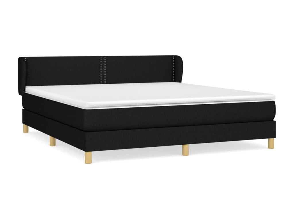 Lit à sommier tapissier avec matelas Noir 180x200 cm Tissu RYTY85278