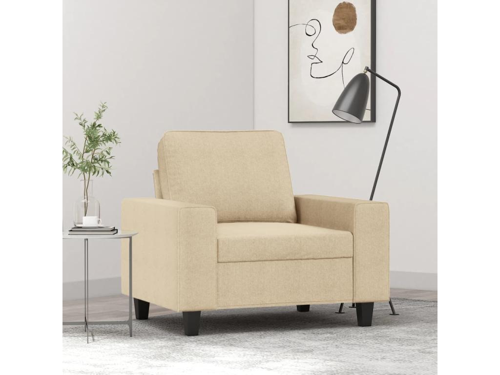 Fauteuil Crème 60 cm Tissu MNJF35114
