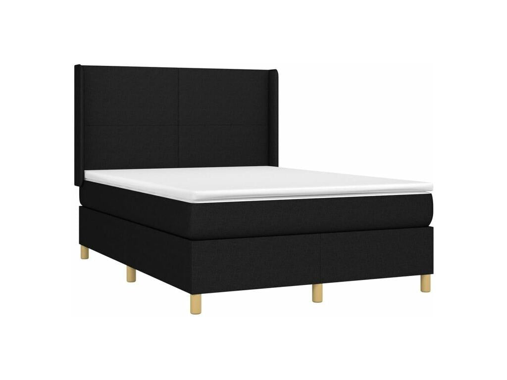 Sommier à Chicyla de lit matelas et LED Noir 140x200 Tissu NJYD39850