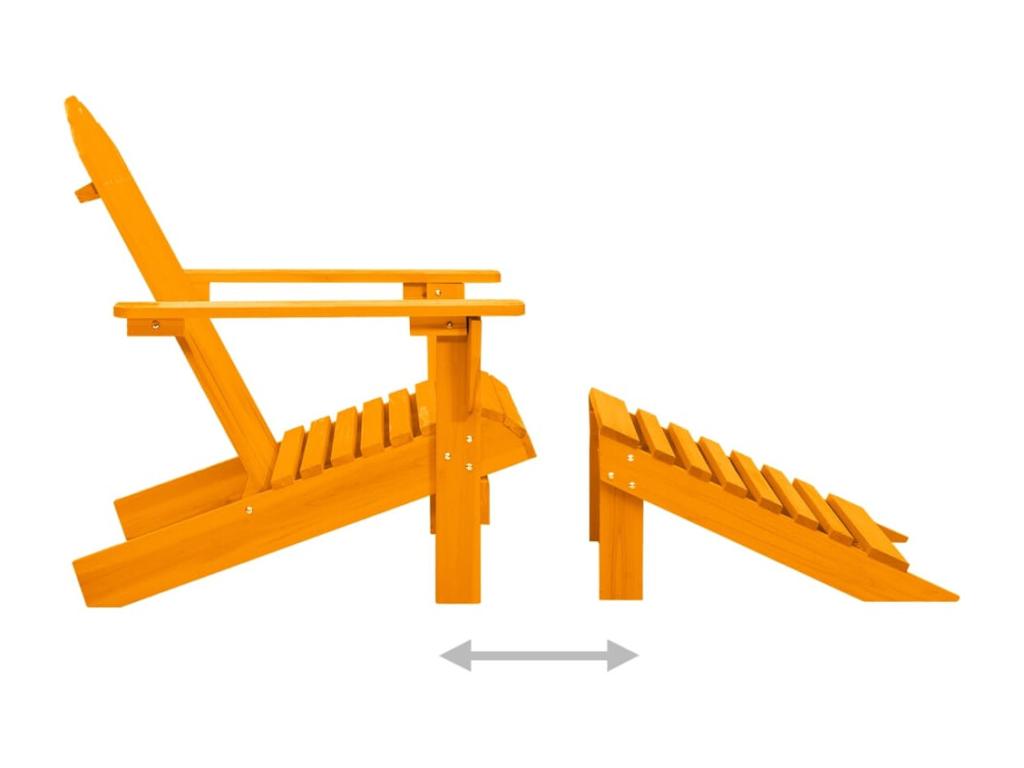 Chaise de jardin Chicyla avec pouf Bois de sapin Chicyla ODFF95355