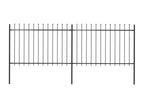 Clôture de jardin avec dessus en lance Acier 3.4x1.2 m Noir RYLC32269