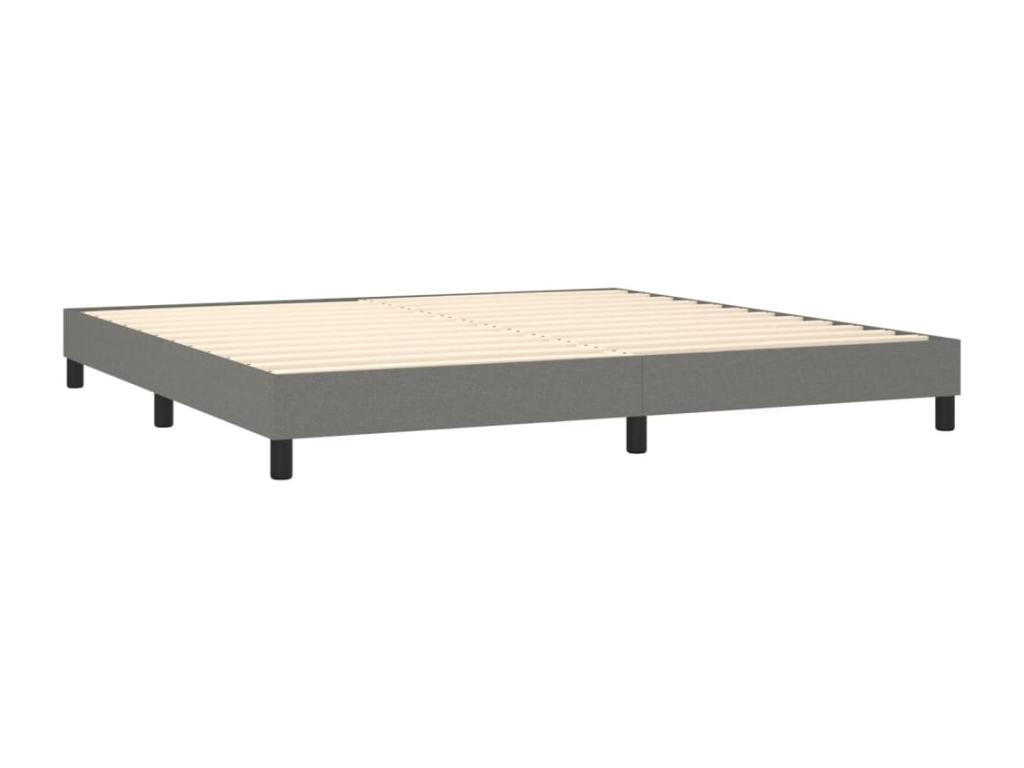 Lit à sommier tapissier avec matelas Gris foncé 200x200cm Tissu FZDV90141