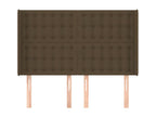 Tête de lit avec oreilles Marron foncé 147x16x118/128 cm Tissu IDHH27521