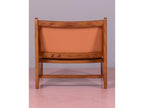 Fauteuil bas en bois de teck massif et recouvert de cuir italien - Chicyla - Cognac FOIP30967