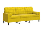 Canapé 3 places avec oreillers décoratifs jaune 180 cm velours UGGJ01264