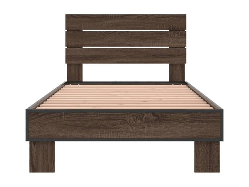 Cadre de lit chêne marron 100x200 bois d'ingénierie et métal JXZT93798
