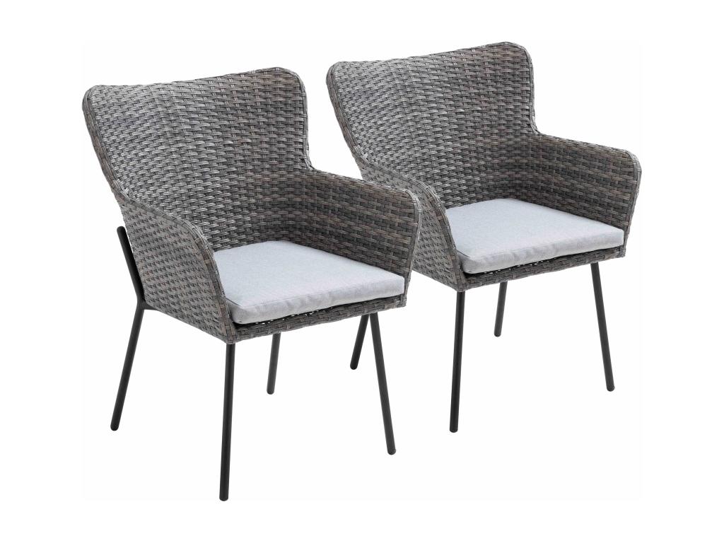 Lot de 2 fauteuils de jardin rond en osier