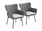 Lot de 2 fauteuils de jardin rond en osier