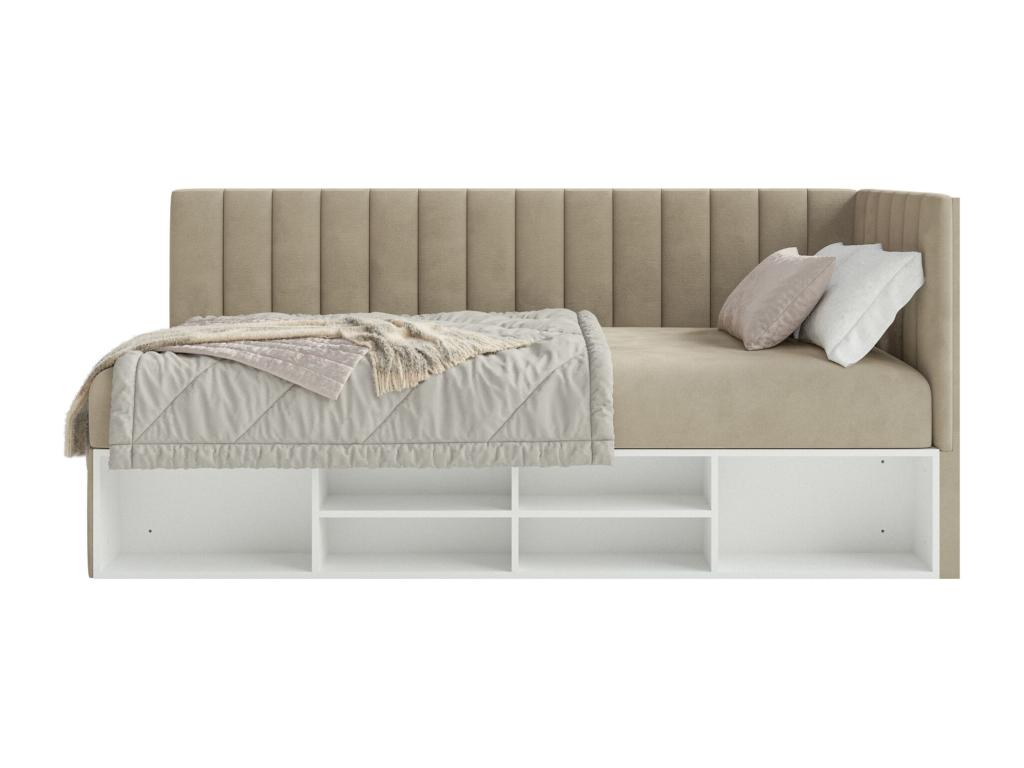 Lit ado avec rangement - gris beige - côté gauche - Chicyla MQRQ42422
