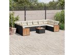 Salon de jardin 11 pcs avec coussins noir résine tressée LKTX78444