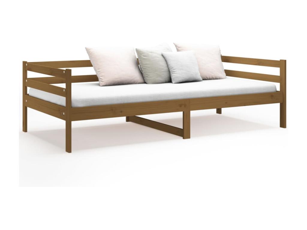 Lit de jour Marron miel 90x190 cm Bois de pin massif DCMK04664