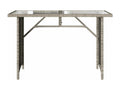 Table de jardin et dessus en verre gris clair 110x68x70cm rotin DQMZ42814