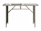 Table de jardin et dessus en verre gris clair 110x68x70cm rotin DQMZ42814