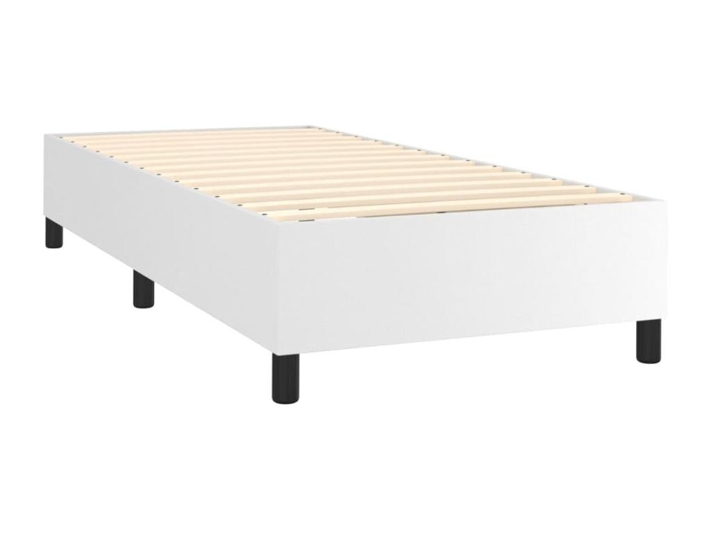 Sommier à Chicyla de lit avec matelas Blanc 90x190 Similicuir BLGY58357