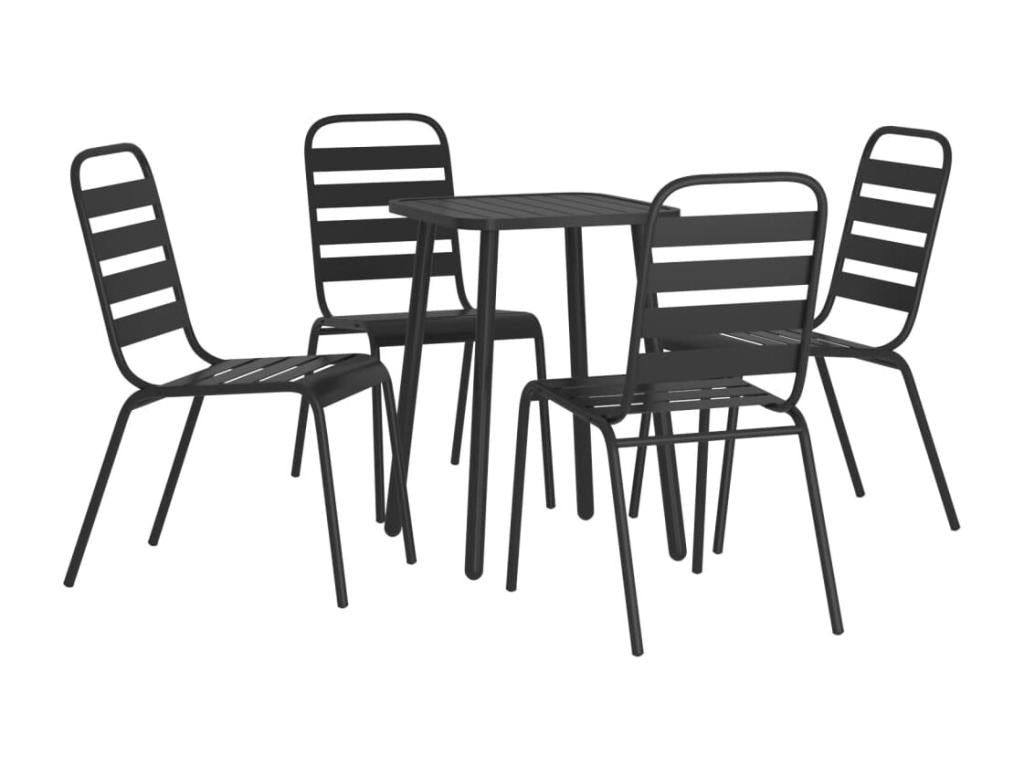 Ensemble à manger de jardin 5 pcs acier anthracite XJDK10155