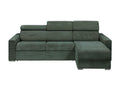 Canapé d'angle réversible convertible express en velours côtelé vert - Couchage 140 cm - Matelas 18 cm - Chicyla TKGN98626