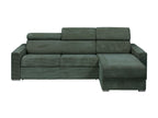 Canapé d'angle réversible convertible express en velours côtelé vert - Couchage 140 cm - Matelas 18 cm - Chicyla TKGN98626