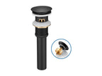Chicyla max Bonde de Lavabo avec Trop Plein Bonde de Lavabo Pop Up Valve Bonde de Lavabo avec Panier à Crépine pour Salle de Bain Noir LYXF50408