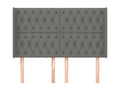 Tête de lit avec oreilles Gris foncé 163x16x118/128 cm Tissu CSYR10734