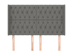 Tête de lit avec oreilles Gris foncé 163x16x118/128 cm Tissu CSYR10734