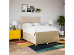 Sommier à Laviecasa de lit avec matelas Crème 140x200 cm Tissu UGWW83795