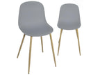 Lot 2 chaises de cuisine design pieds métal ton bois clair YENI gris HPTH80259