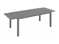 Table de jardin extensible 6-8 personnes dim- 180/240L x 94l x 73H cm alu gris DWOE07574