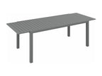 Table de jardin extensible 6-8 personnes dim- 180/240L x 94l x 73H cm alu gris DWOE07574