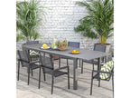 Table de jardin extensible 6-8 personnes dim- 180/240L x 94l x 73H cm alu gris DWOE07574