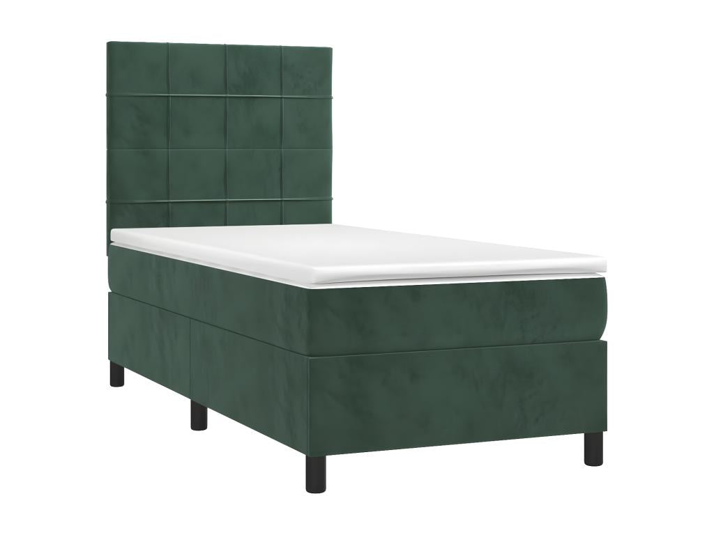 Sommier à Chicyla de lit avec matelas Vert foncé 100x200 ETVY30116