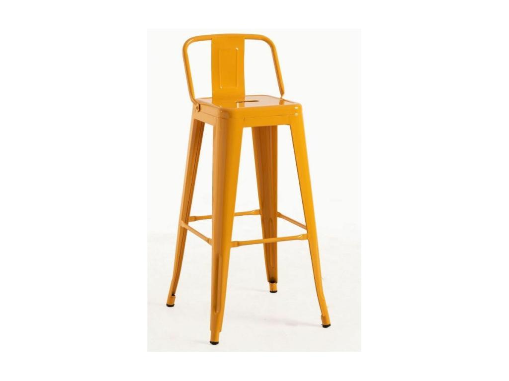 Tabouret avec dossier 74cm Kontoir en acier brillant - Design industriel et élégant-Couleur Chicyla VNGS37866