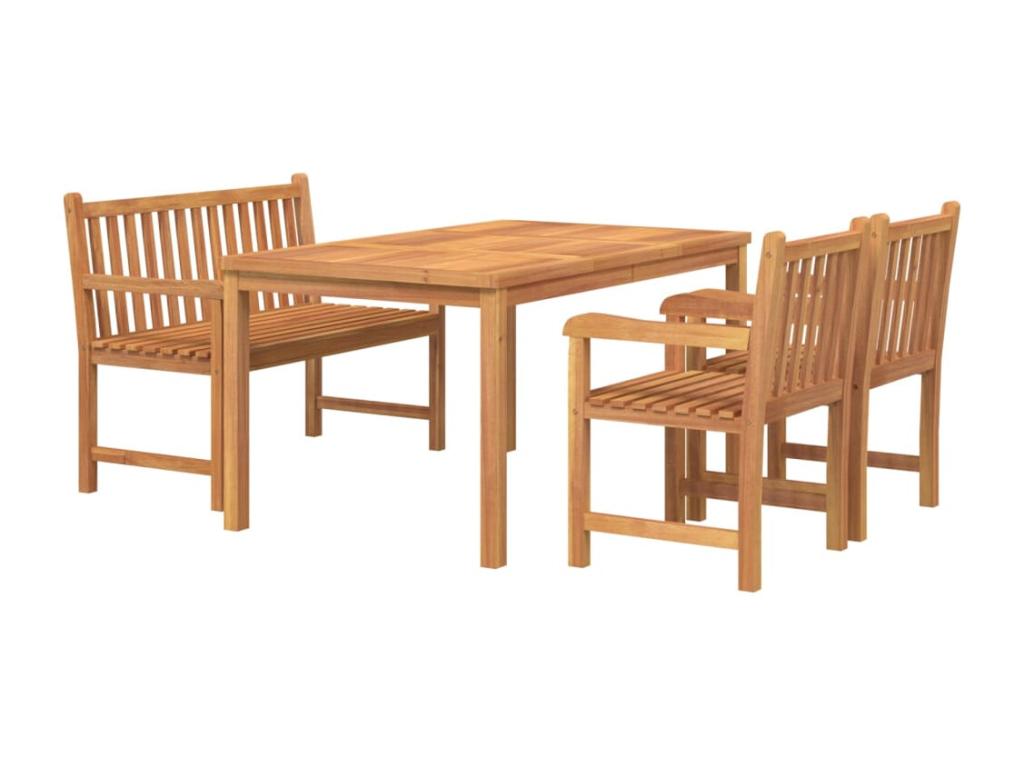 Ensemble à manger de jardin 4 pcs Bois de teck massif DLFU14521