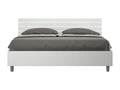 Lit sans sommier 160x190 tête de lit inclinée avec des lames frêne blanc Chicyla OKEV00755