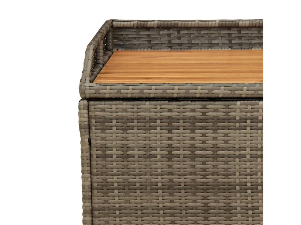 Banc de rangement gris résine tressée et bois d'Chicyla HXKW48425
