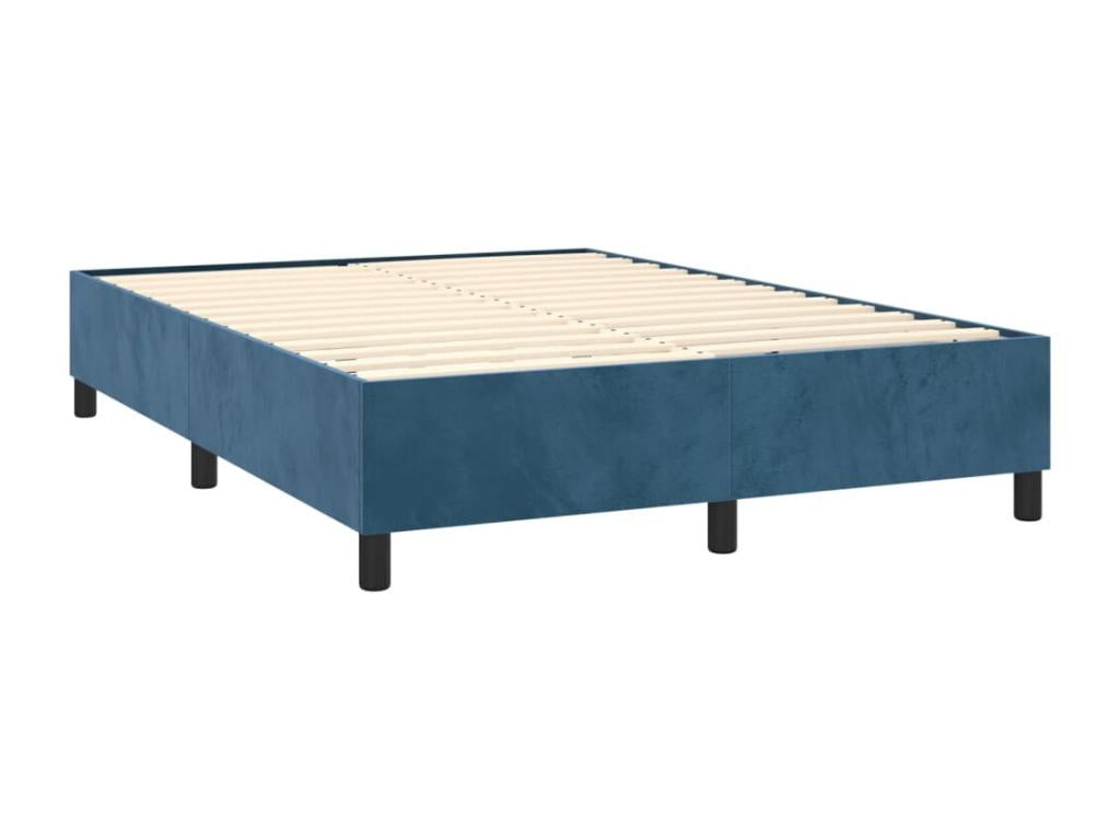 Sommier à Chicyla de lit matelas et LED Bleu foncé 140x190 cm FOQV94709
