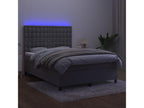 Sommier à Chicyla de lit matelas et LED Gris clair 140x200 cm OMFA03795